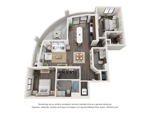 Edge at Flagler Village apartments in Fort Lauderdale Florida photo of two bedroom floorplan